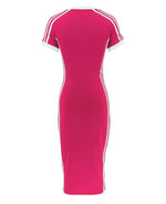 V-Neck Stripe Dress| Pink