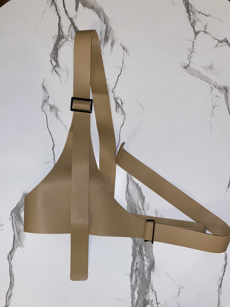 Suspender Leather Harness Belt| Beige