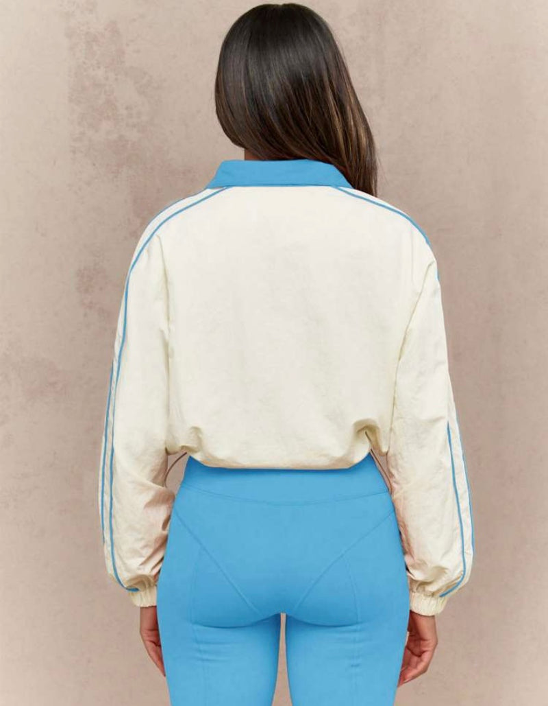 Sporty Jacket High Waist Legging Set| Blue
