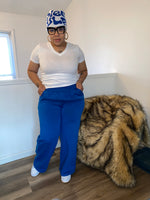 Fleece Sweatpants with Pockets| Blue