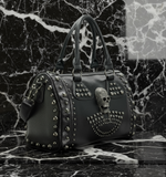 Rockstar Studded Leather Handbag | Black
