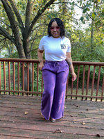 Stonewash Palazzo Pants| Violet