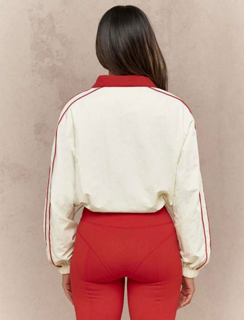 Sporty Jacket High Waist Legging Set| Red