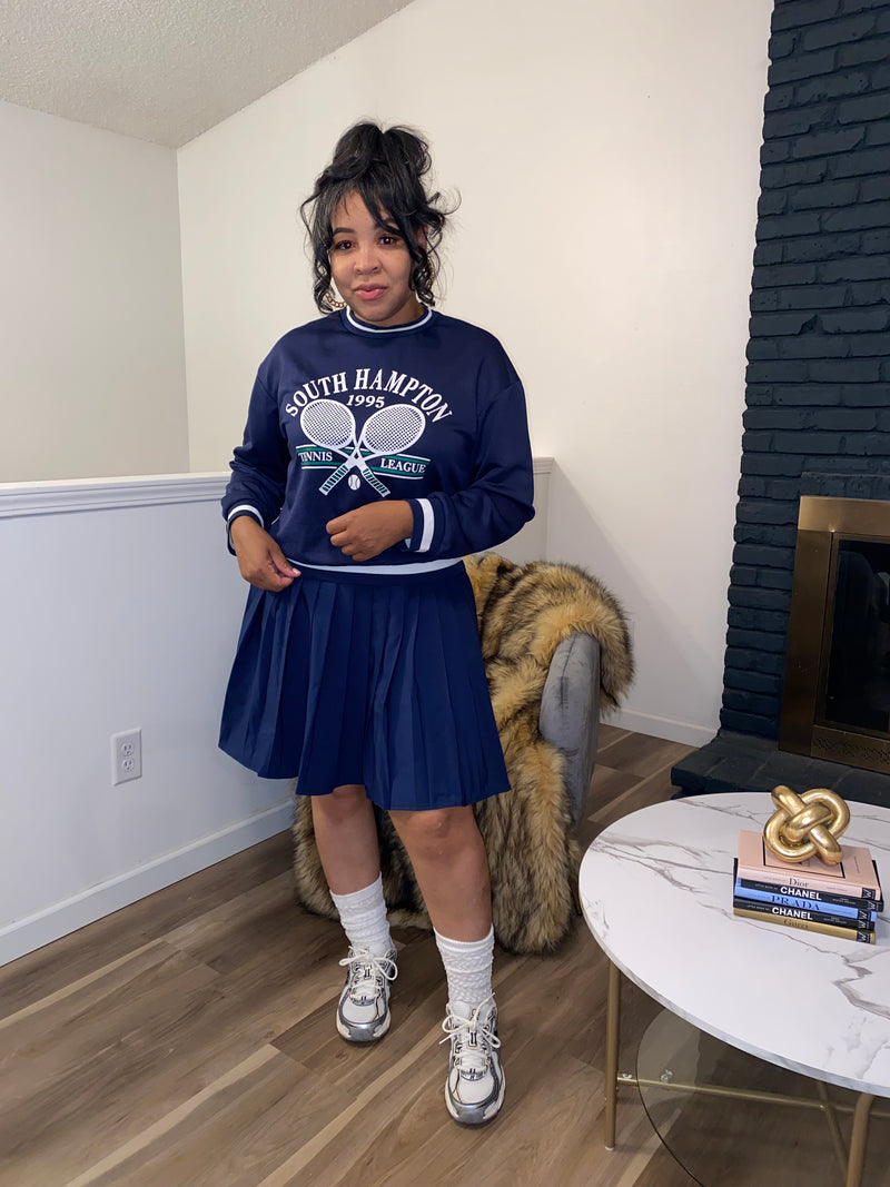 Hampton Tennis Skirt Set| Navy