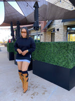 Double Layered Sweatshirt Dress| Black