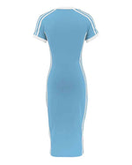V-Neck Stripe Dress| Blue