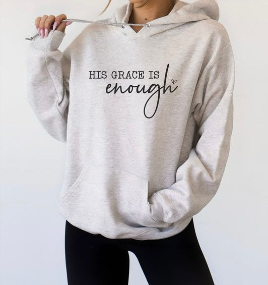 His Grace is Enough Hoodie| Plus Size| 3 Colors