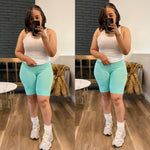 Basic Cotton Biker Shorts|Mint