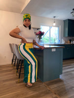 Splatter Color Wide Leg Pants| Green, Yellow & White