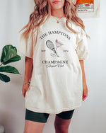 Hamptons Champagne Racquet Club T-Shirt| Plus Size| 4 Colors