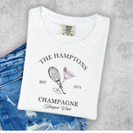 Hamptons Champagne Racquet Club T-Shirt| Plus Size| 4 Colors