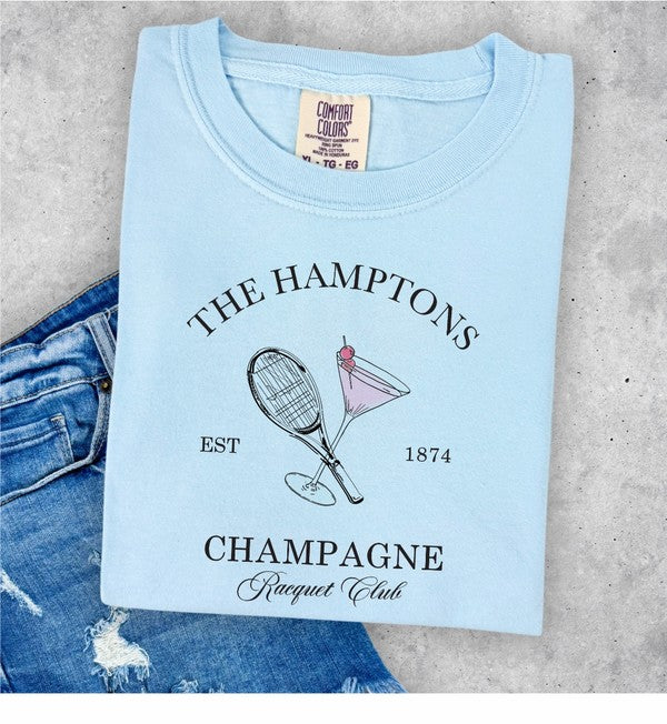 Hamptons Champagne Racquet Club T-Shirt| Plus Size| 4 Colors