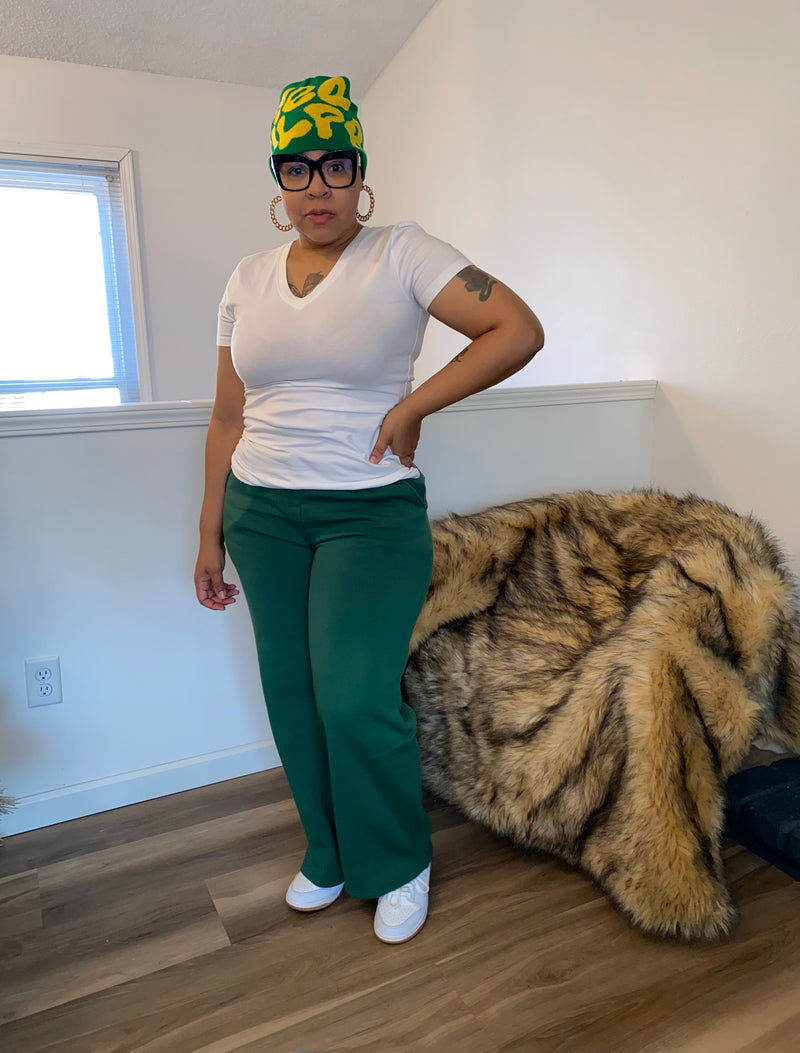 Fleece Sweatpants with Pockets| Green