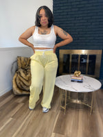 U-Neck Cropped Tank Wide Leg Pant Set| Yellow *$28 until 9/2 all sales are final*