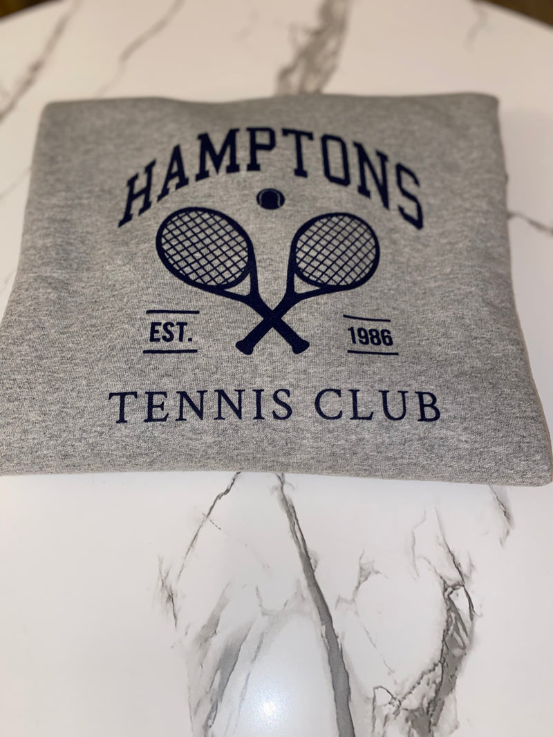 Hamptons Tennis Club Sweatshirt| Grey