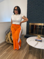 Side Stripe Windbreaker Pants|Orange