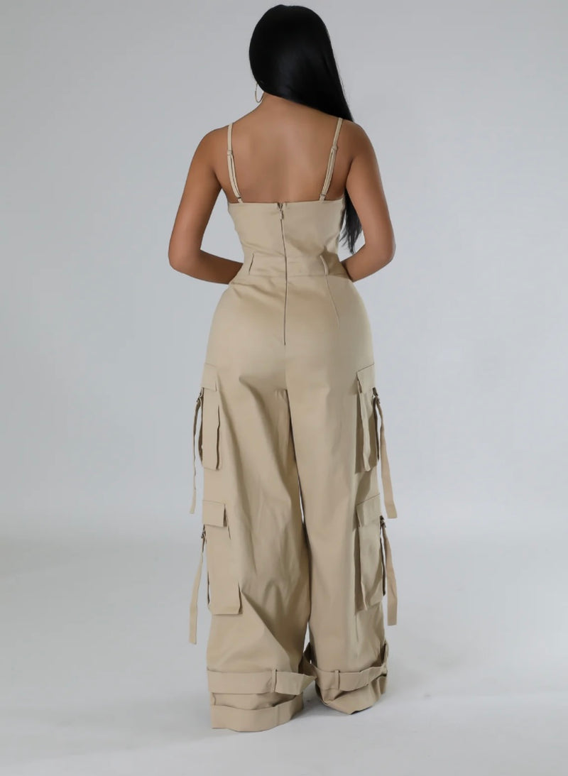 Cargo Jumpsuit| Khaki