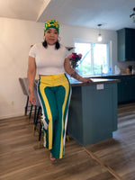 Splatter Color Wide Leg Pants| Green, Yellow & White