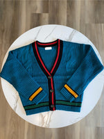 Cable Knit Cardigan| Teal