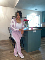 2PC Vintage Stripe Jacket Pants Set| Purple *$28 until 9/2 all sales are final*