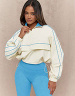 Sporty Jacket High Waist Legging Set| Blue