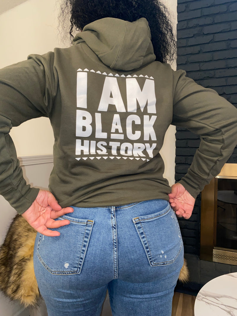 I Am Black History Hoodie|Olive