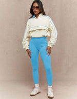 Sporty Jacket High Waist Legging Set| Blue