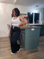 U-Neck Cropped Tank Wide Leg Pant Set| Black *$28 until 9/2 all sales are final*