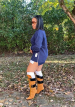 Double Layered Sweatshirt Dress| Navy