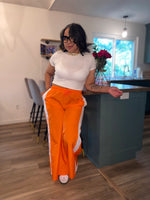 Side Stripe Windbreaker Pants|Orange