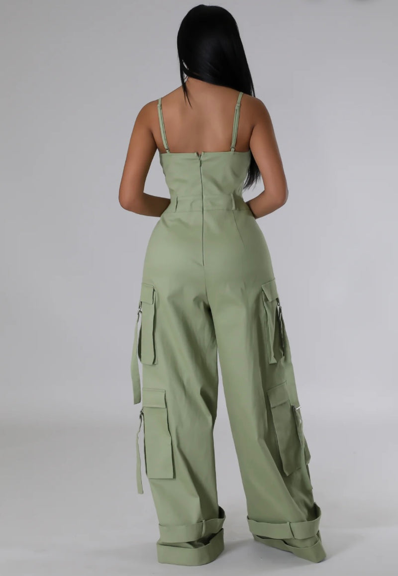 Cargo Jumpsuit| Olive