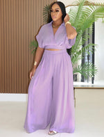 Collar Cutie Pants Set| Purple