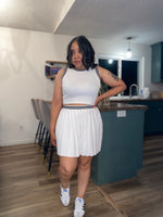 Tennis Stripe Skirt Set| White *$28 until 9/2 all sales are final*