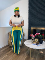 Splatter Color Wide Leg Pants| Green, Yellow & White