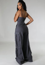 Cargo Jumpsuit| Charcoal