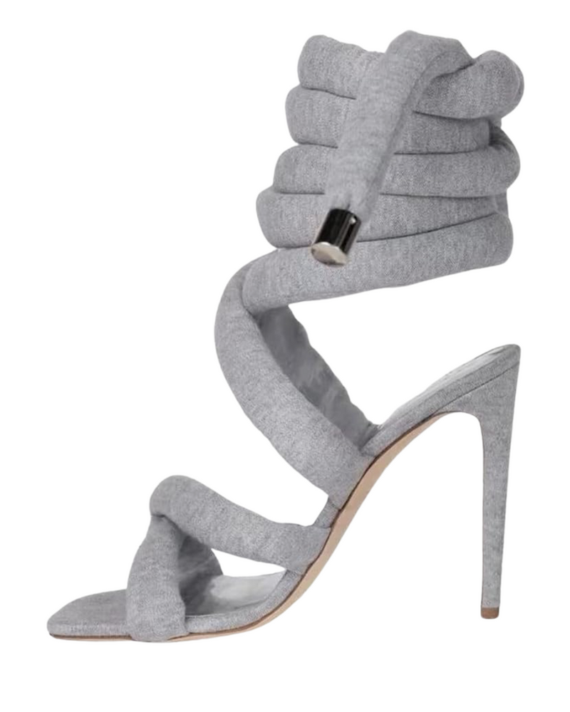 Tie Me Up Heels| Grey