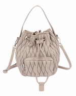 Quilted Puffer Bucket Bag| Cream