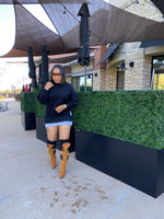 Double Layered Sweatshirt Dress| Black