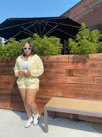 2PC Windbreaker Jacket Short Set|Yellow *$28 until 9/2 all sales are final*