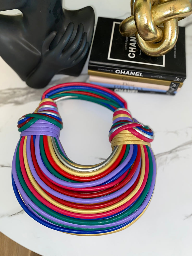 Multicolor Knotted Handbag