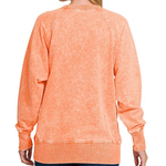 Acid Wash Sweatshirt with Pockets| Orange