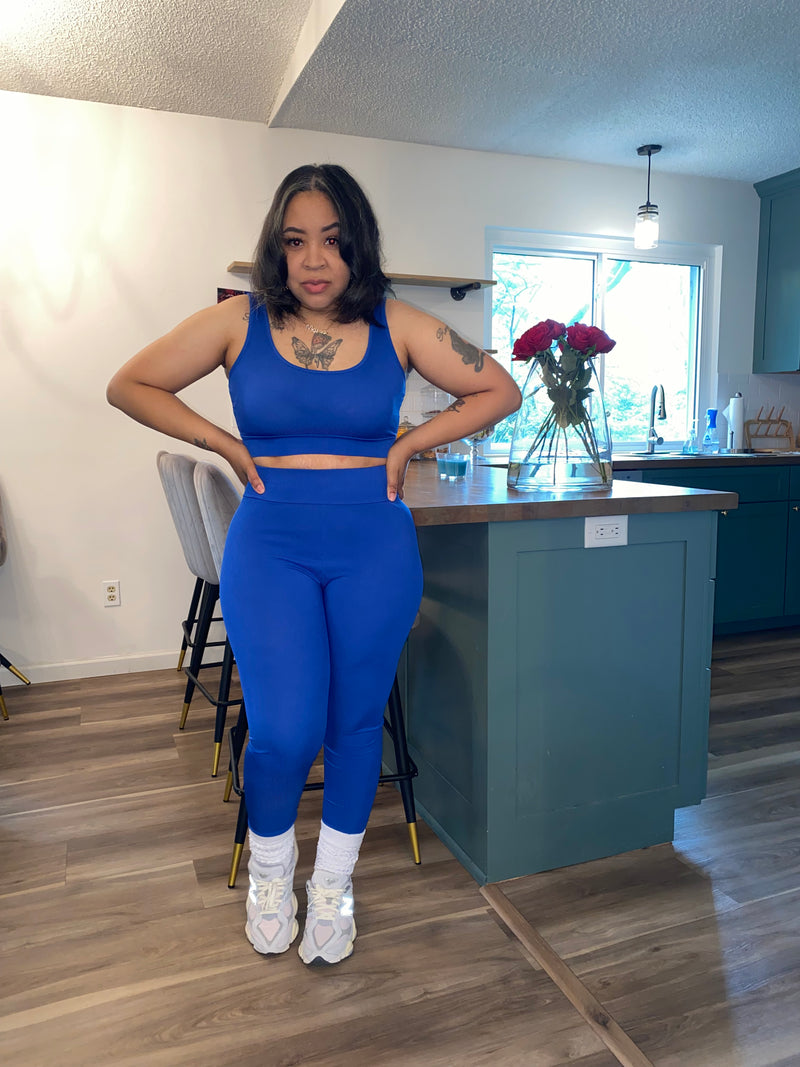 Ribbed Athleisure Set| Blue