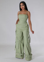 Cargo Jumpsuit| Olive