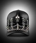Unisex: Rockstar Spiked Leather Hat| Black