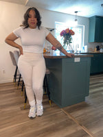 Waistband Pocket Leggings| Ivory