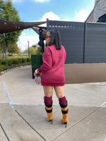 Double Layered Sweatshirt Dress| Burgandy