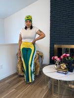 Splatter Color Wide Leg Pants| Green, Yellow & White