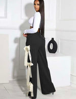 Bow Tie Wide Leg Pants| Black
