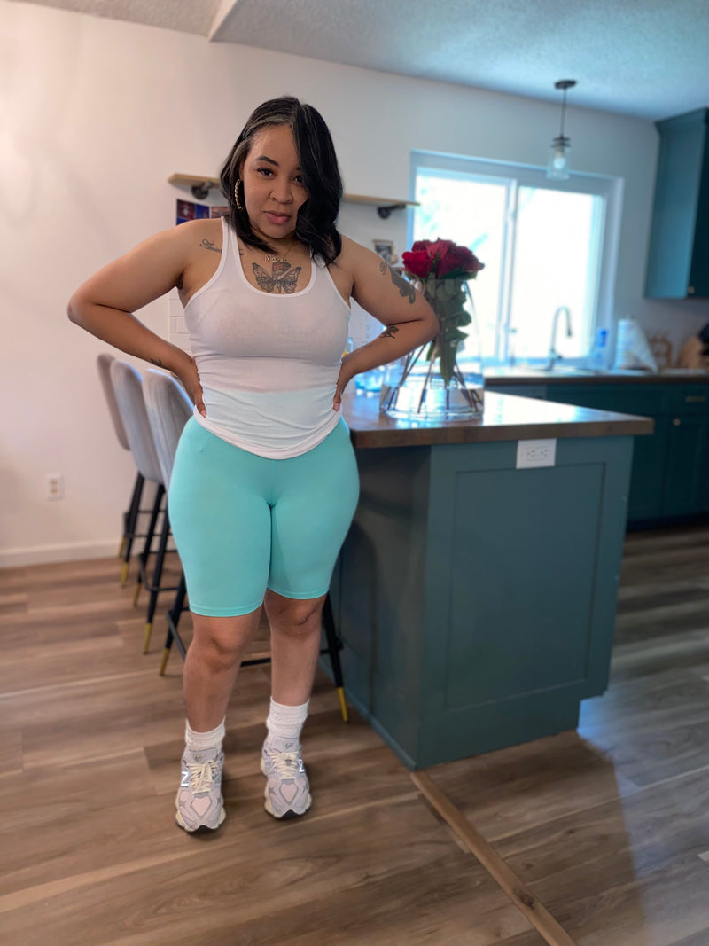 Basic Cotton Biker Shorts|Mint
