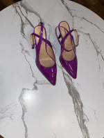 Beaded Pointed Slingback Heel| Purple